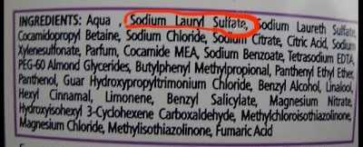 sls highlighted in shampoo ingredients